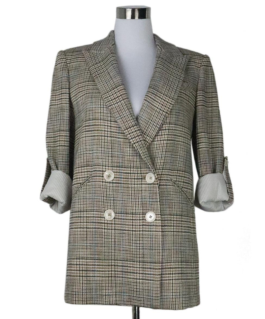 Veronica Beard Brown & Black Plaid Blazer 