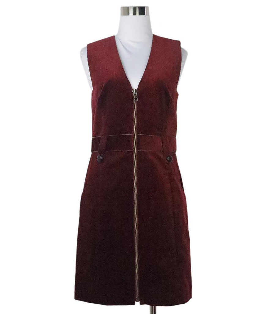 Veronica Beard Burgundy Corduroy Dress 