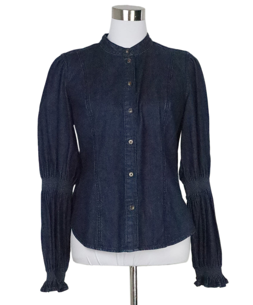 Veronica Beard Dark Denim Blouse 