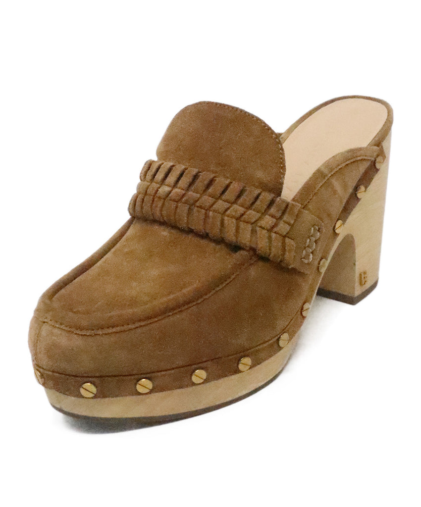 Veronica Beard Tan Wood Clogs 