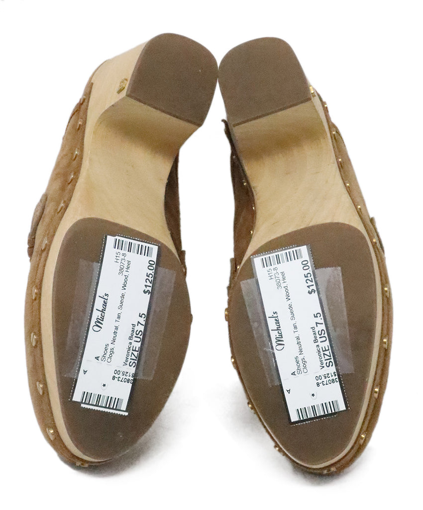 Veronica Beard Tan Wood Clogs 4