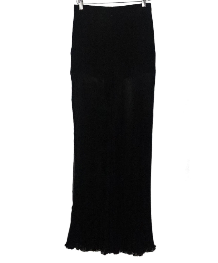 Versace Black Silk Pleated Pants 