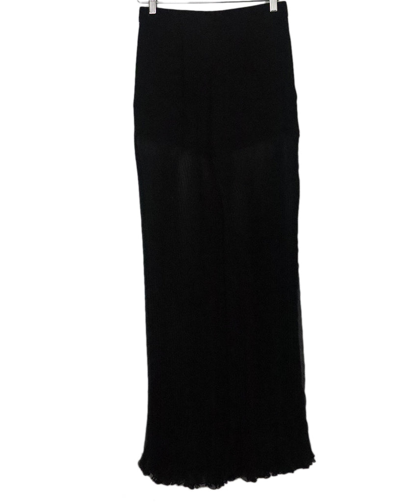 Versace Black Silk Pleated Pants 1