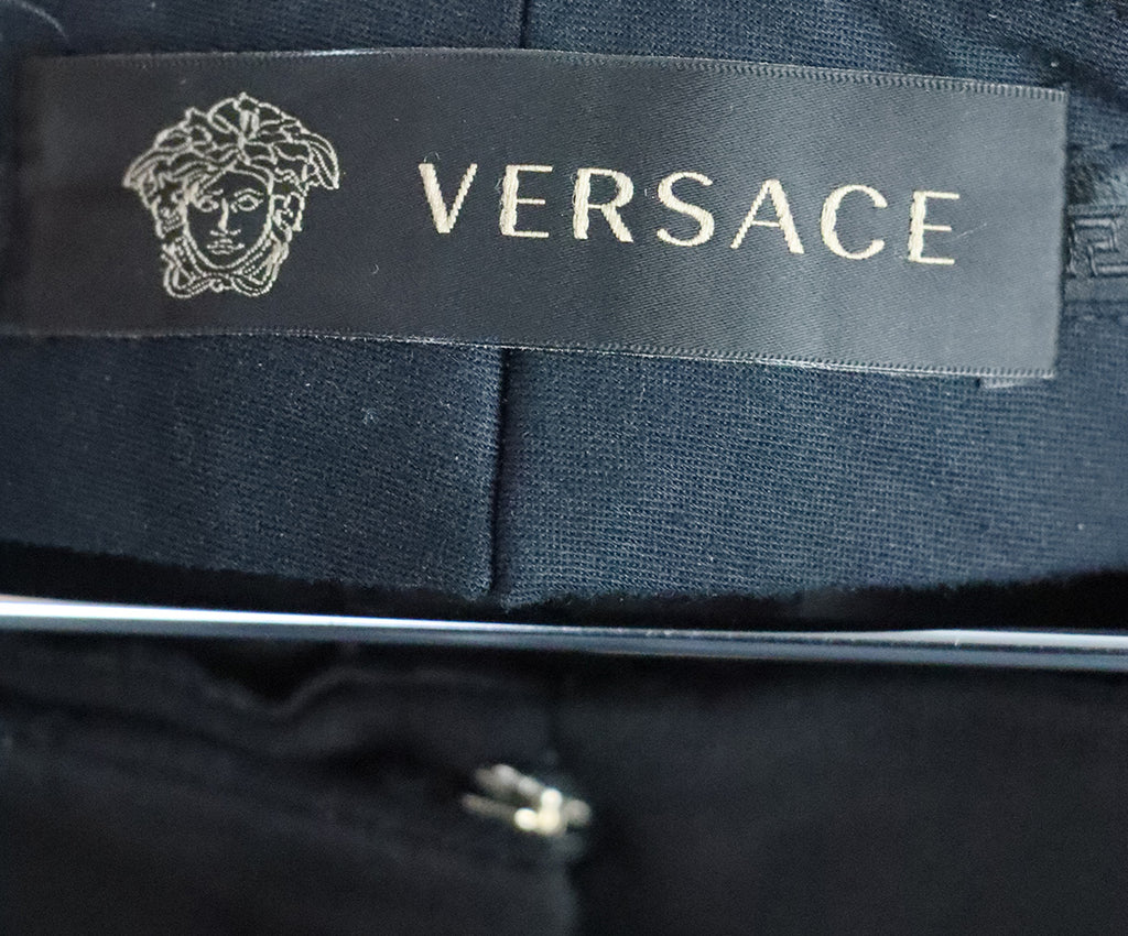 Versace Black Silk Pleated Pants 2