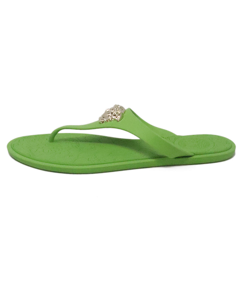 Versace Green Rubber Medusa Head Sandals 1