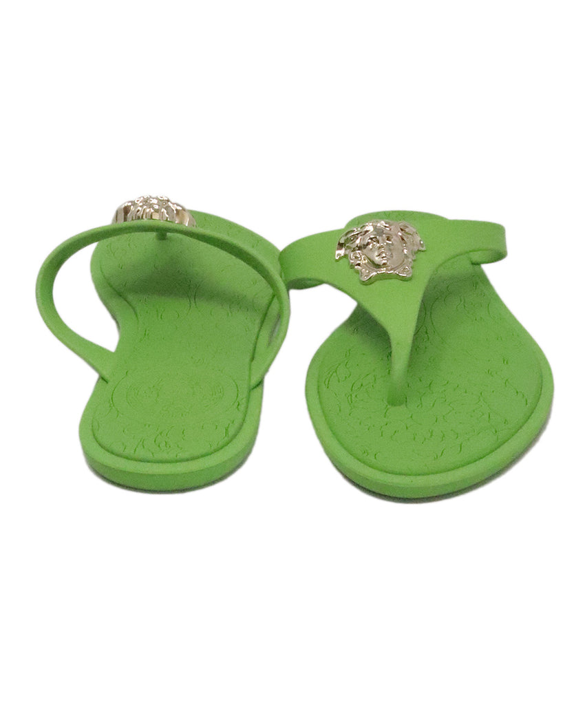 Versace Green Rubber Medusa Head Sandals 2