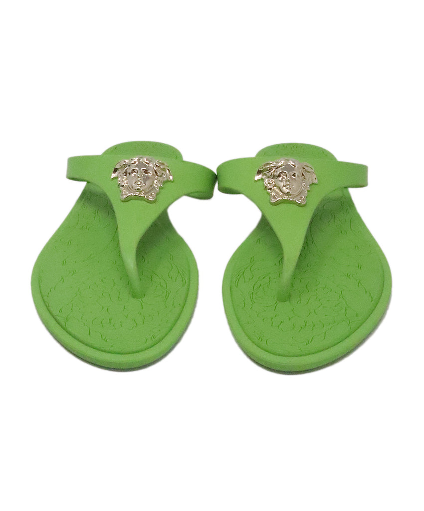 Versace Green Rubber Medusa Head Sandals 3