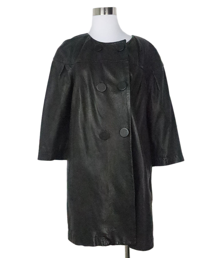 VInce Black Leather Coat 