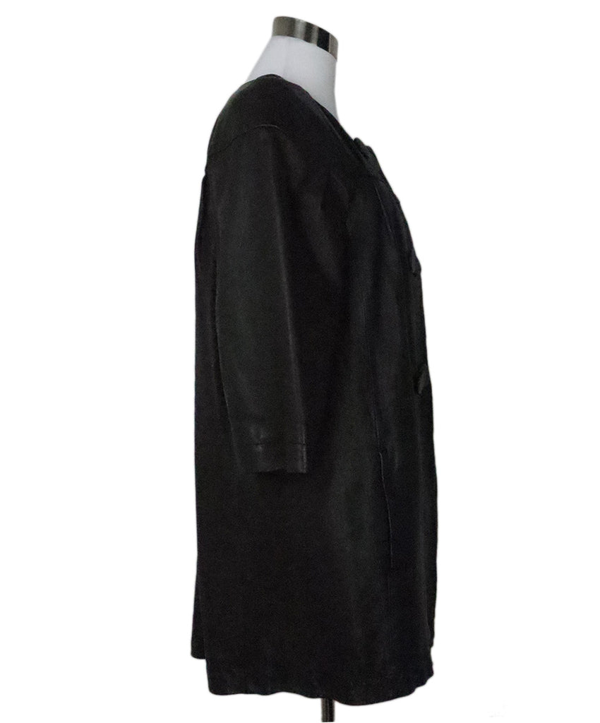 VInce Black Leather Coat 1