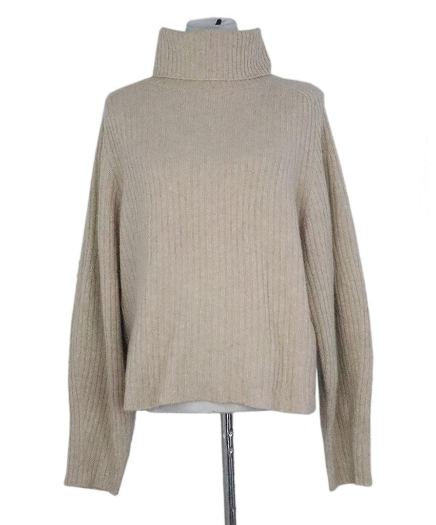 Vince Neutral Cashmere Open Back Sweater 