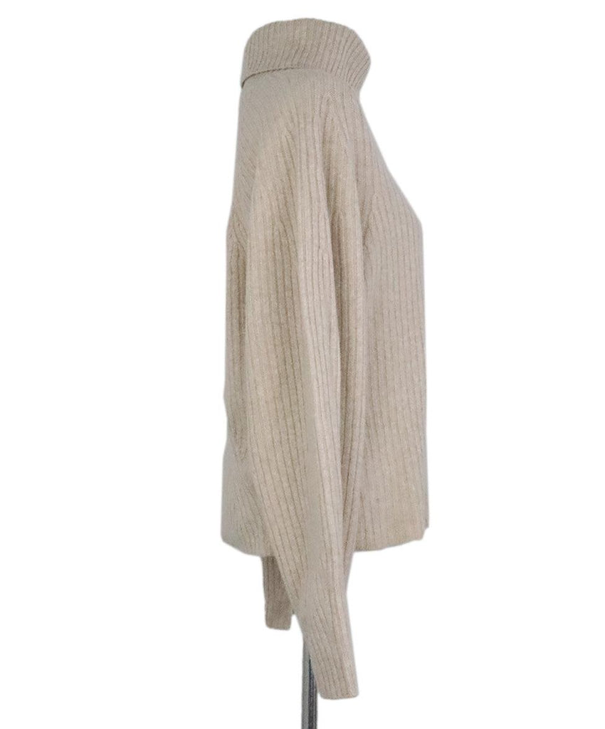 Vince Neutral Cashmere Open Back Sweater 1