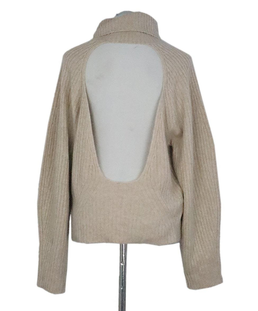 Vince Neutral Cashmere Open Back Sweater 2