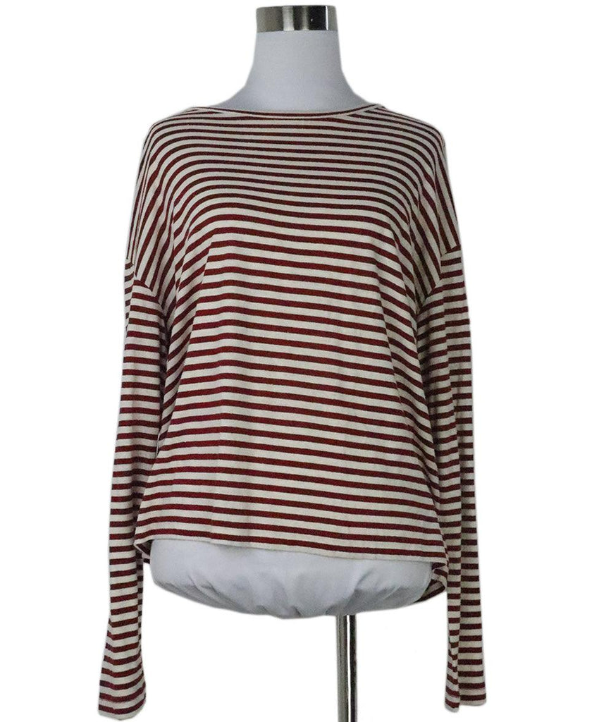 Vince Red & Cream Striped Top 