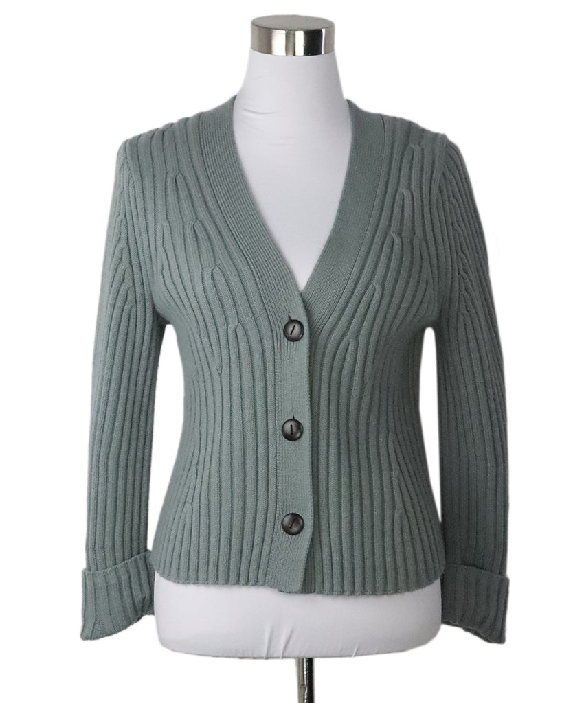 Vince Sage Green Merino Wool Cardigan 