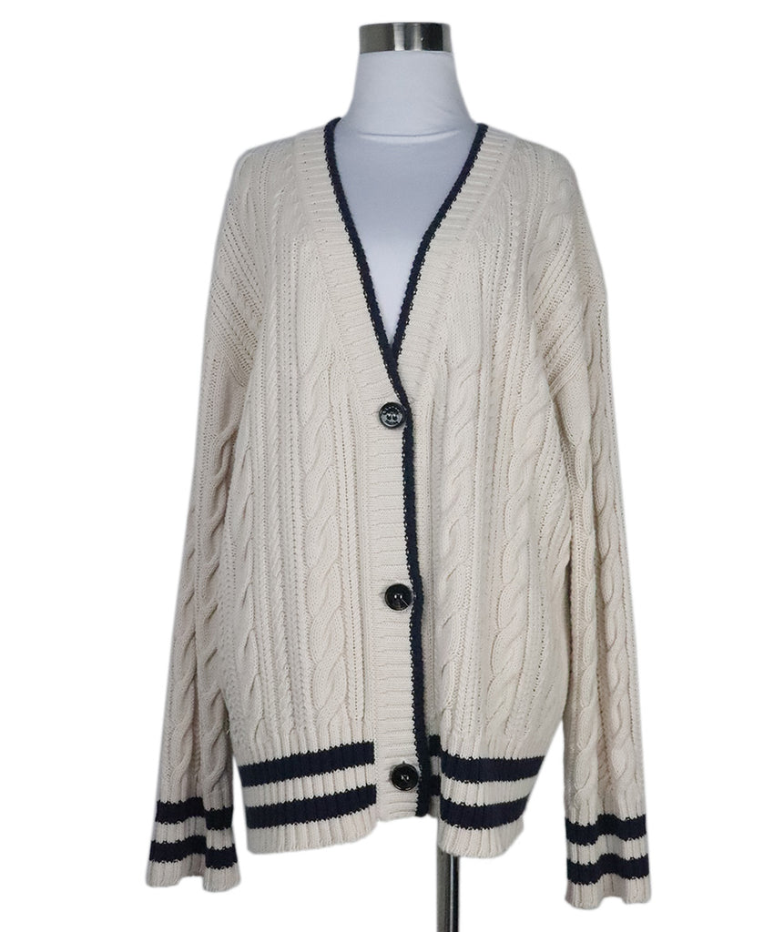 Weekend by Max Mara Beige & Navy Cardigan 