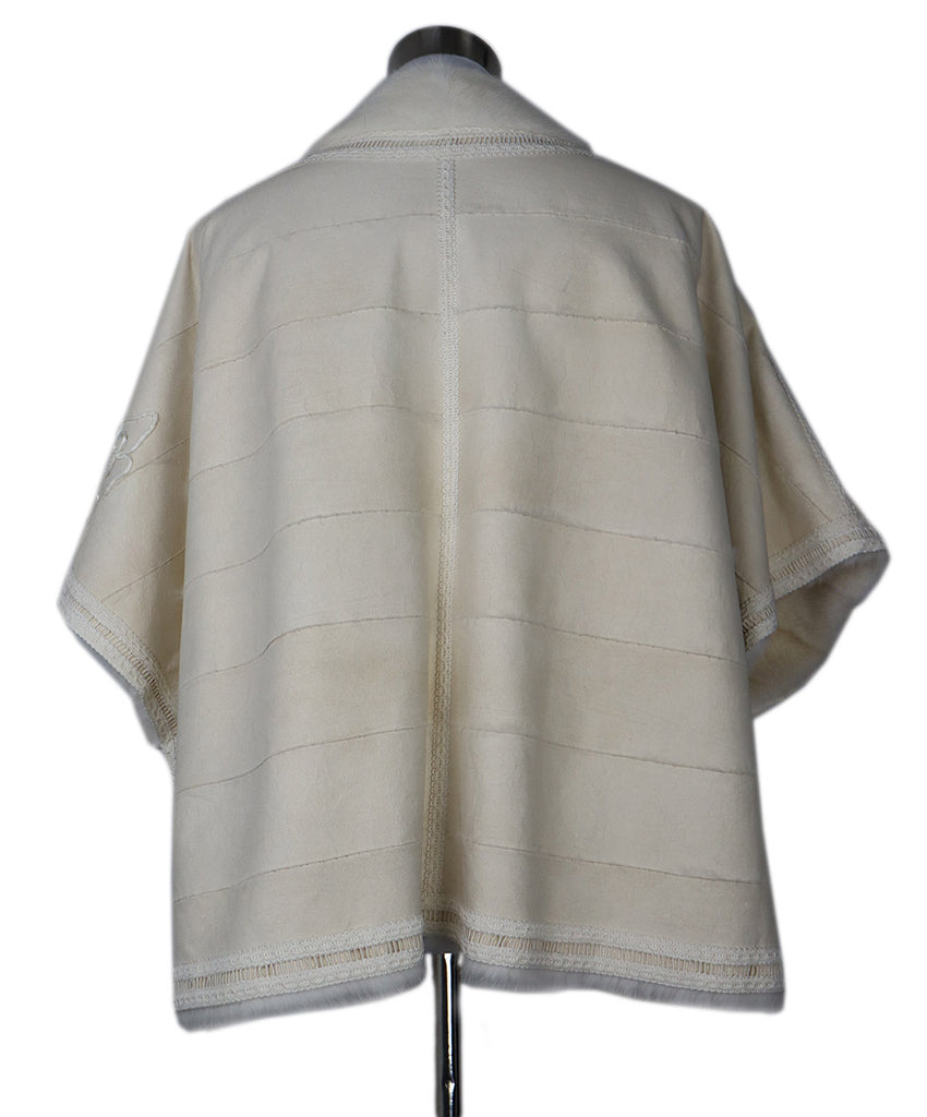 Reversible White Link & Leather Poncho 5