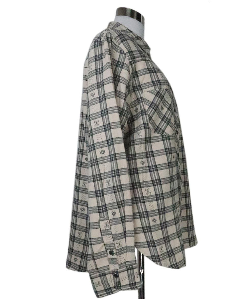 Black & Ivory Plaid Flannel Shirt 1