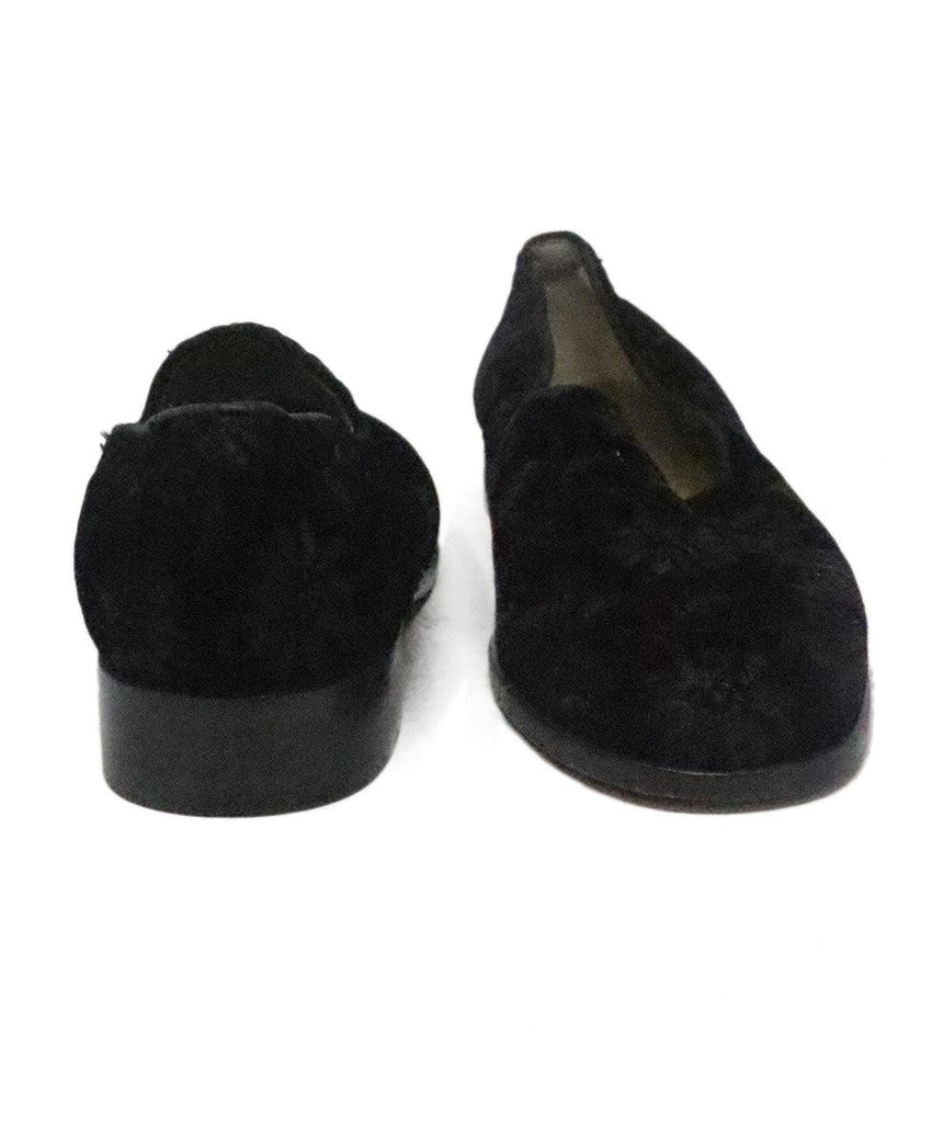 YSL Black Velvet Embroidered Flats 2