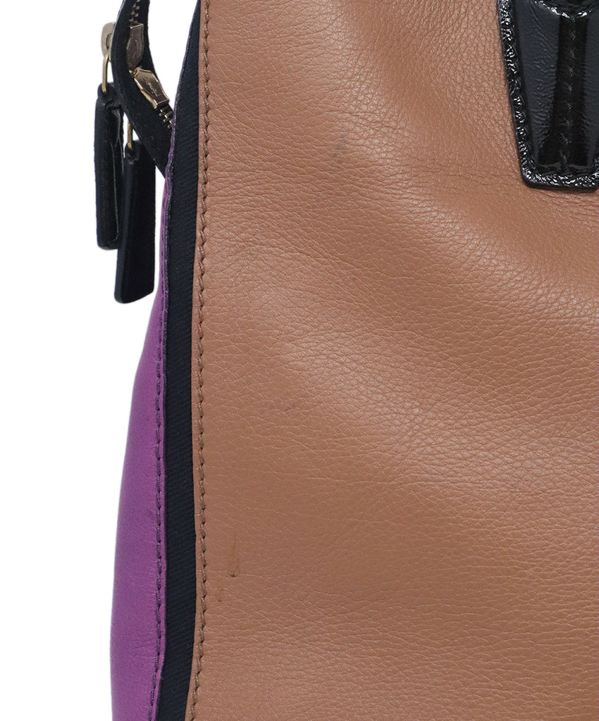 YSL Brown & Purple Leather Satchel 9