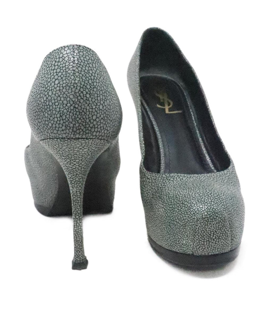 YSL Grey Sting Ray Heels sz 9.5 - Michael's Consignment NYC