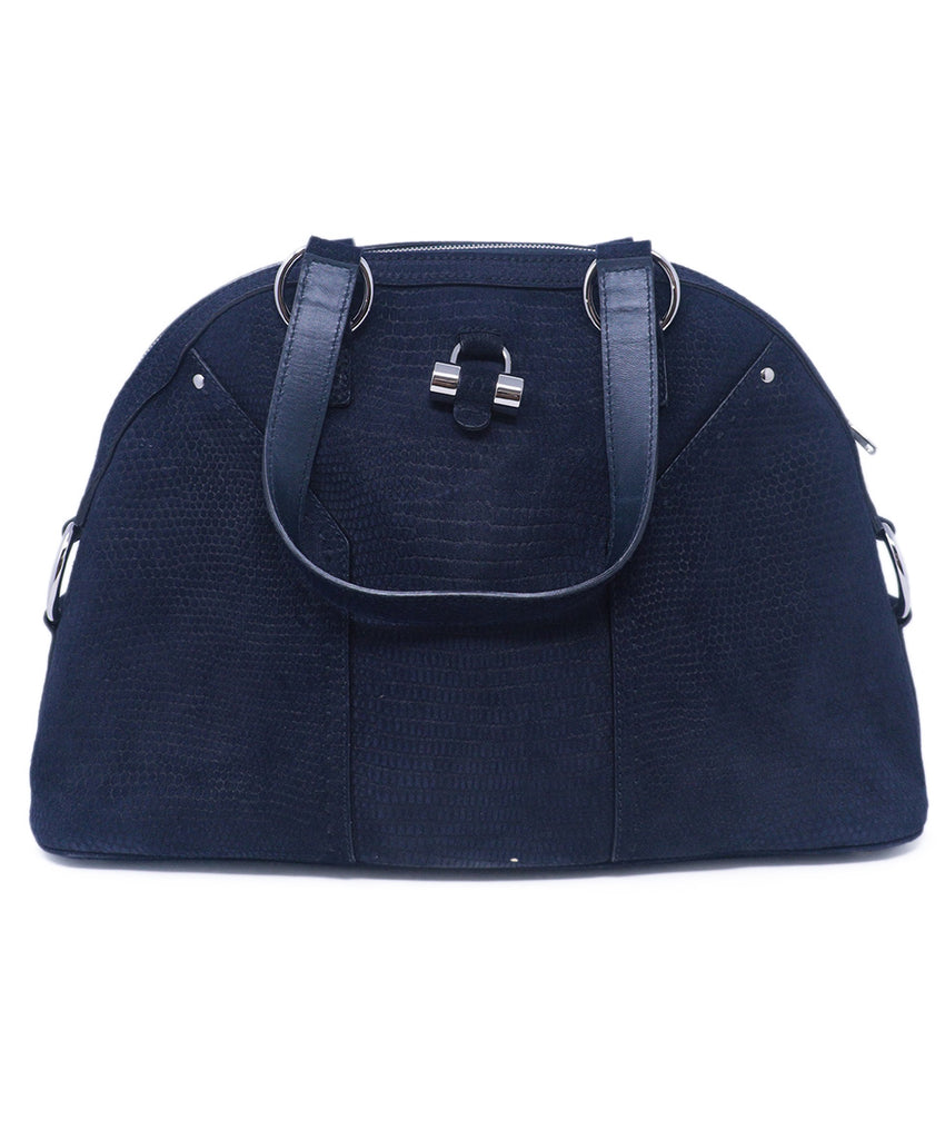 YSL Navy Suede Large Muse Bag 