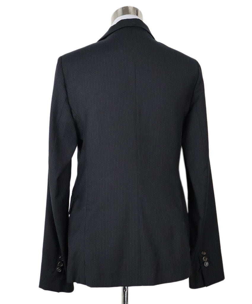 YSL Black Pinstripes Wool Jacket 2