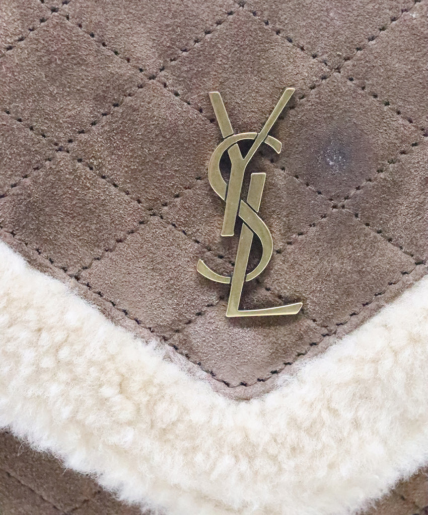 YSL Tan Suede Handbag 8