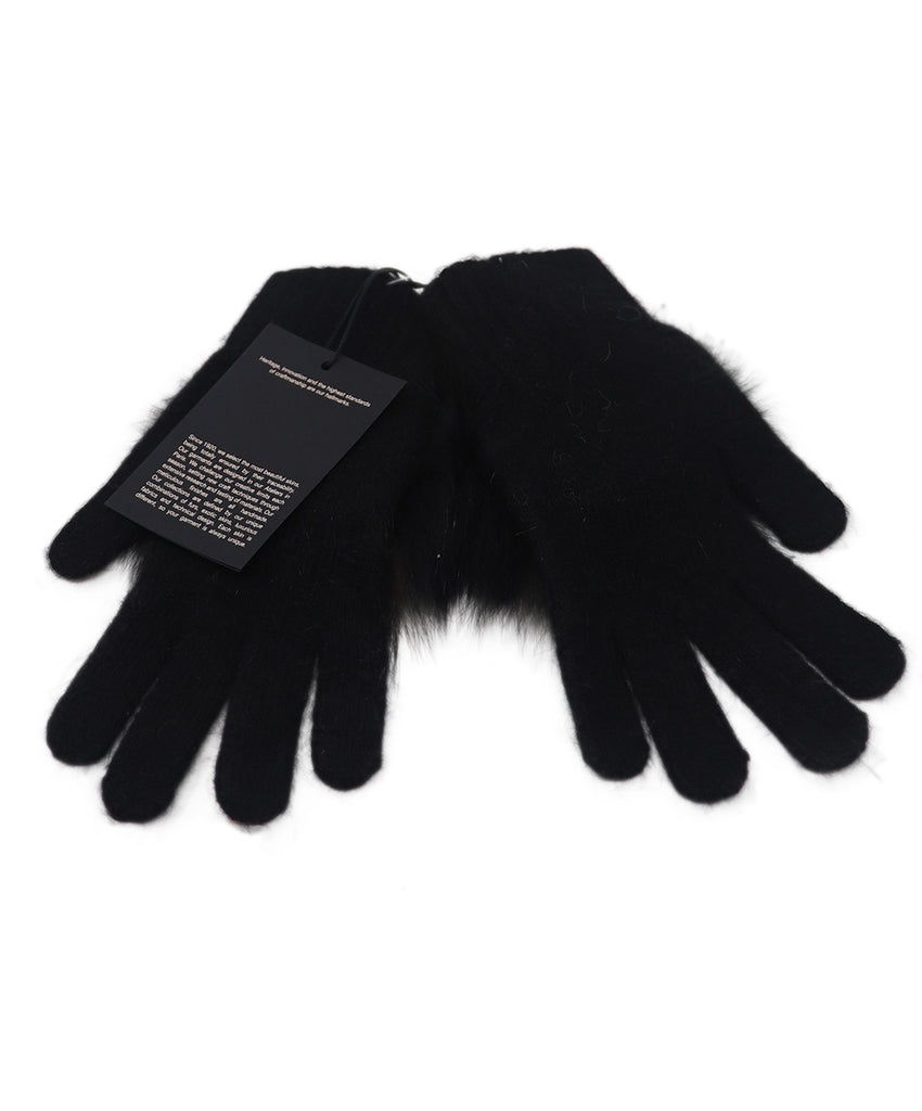 Yves Salomon Black Angora Fur Gloves 1