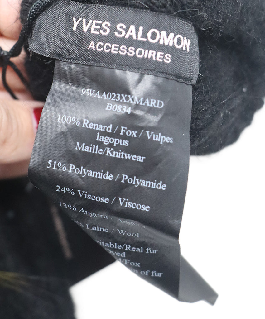 Yves Salomon Black Angora Fur Gloves 2