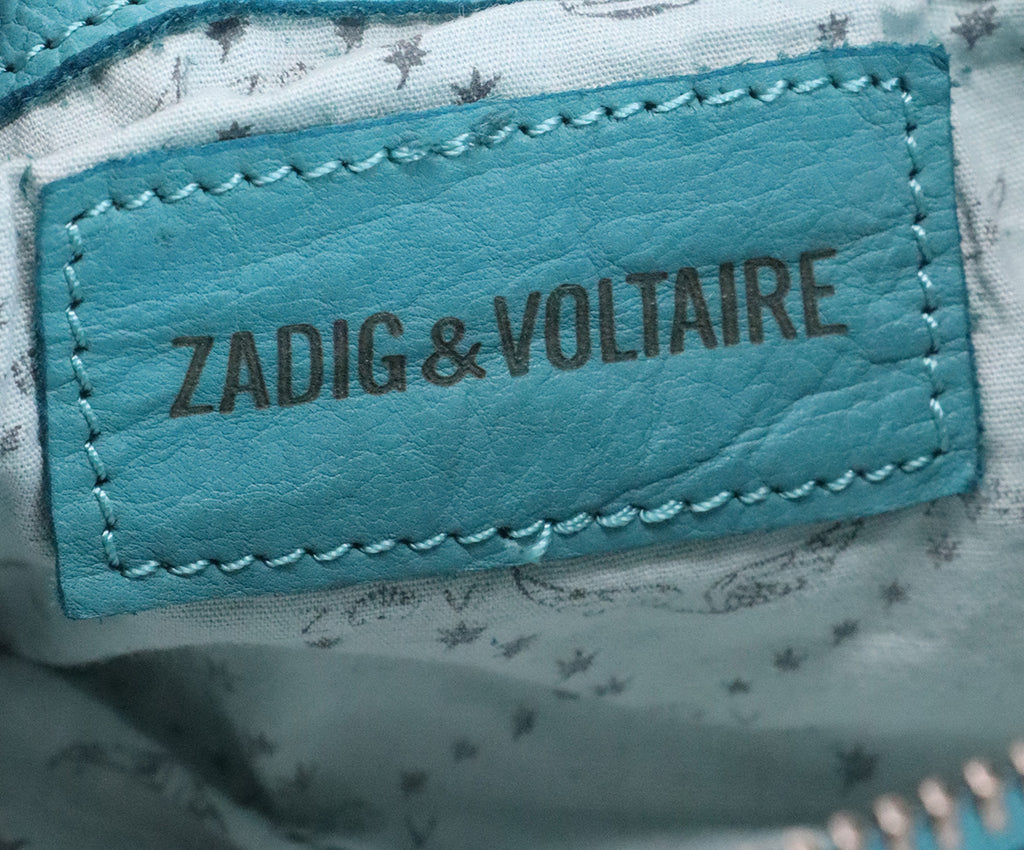 Zadig & Voltaire Teal Leather Dreamcatcher Wristlet 7