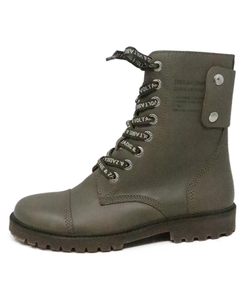 Zadig & Voltaire Olive Leather Boots 1