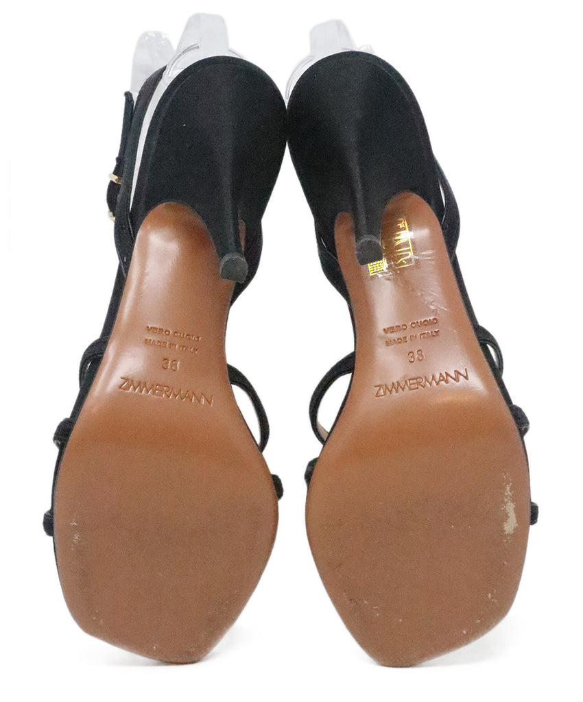 Zimmerman Black Satin Sandals 4