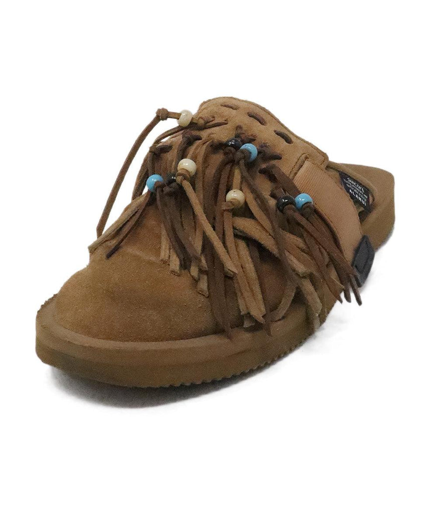 Alanui Brown Suede Mules w/ Fur & Tassels sz 7 - Michael's Consignment NYC