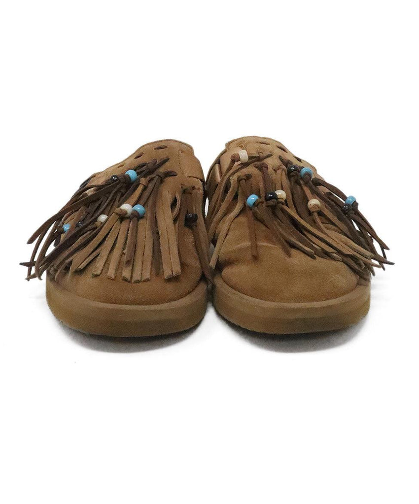 Alanui Brown Suede Mules w/ Fur & Tassels sz 7 - Michael's Consignment NYC