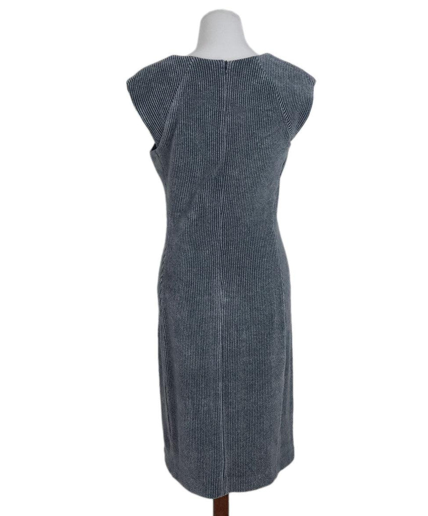 Amina Rubinacci Grey & Navy Wool Dress sz 6 - Michael's Consignment NYC