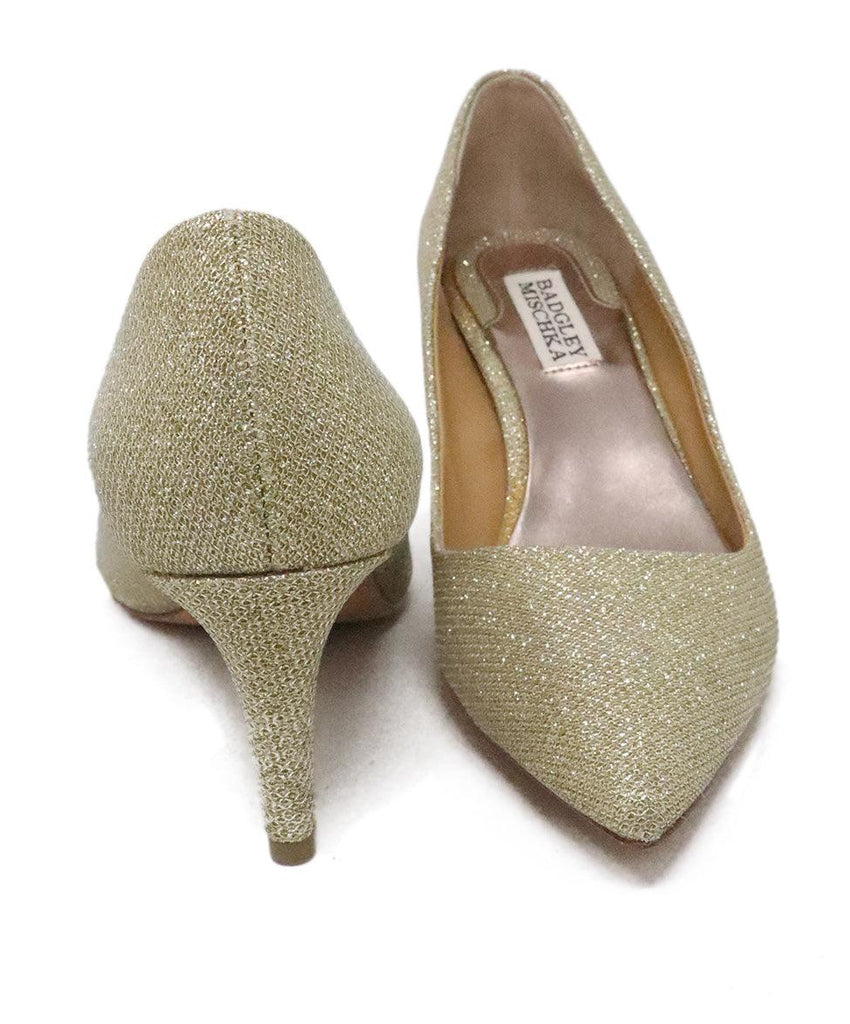 Badgley Mischka Gold Lurex Heels sz 6.5 - Michael's Consignment NYC