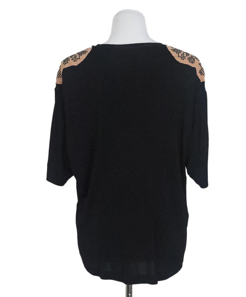 Bottega Veneta Tan & Black Beaded Top sz 10 - Michael's Consignment NYC