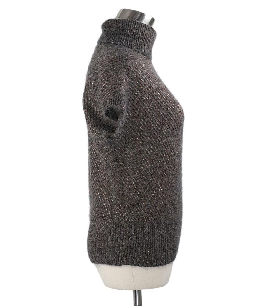 Brunello Cucinelli Grey & Bronze Mohair Turtleneck Sweater sz 4 - Michael's Consignment NYC