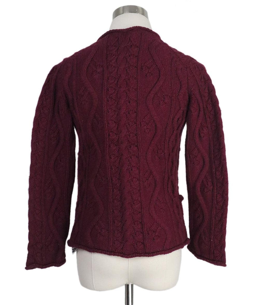 Chanel 2013 Plum Cashmere Cable Knit Cardigan sz 2 - Michael's Consignment NYC