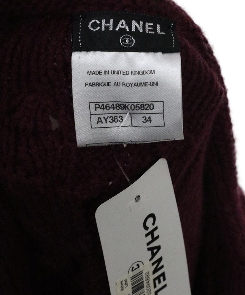 Chanel 2013 Plum Cashmere Cable Knit Cardigan sz 2 - Michael's Consignment NYC