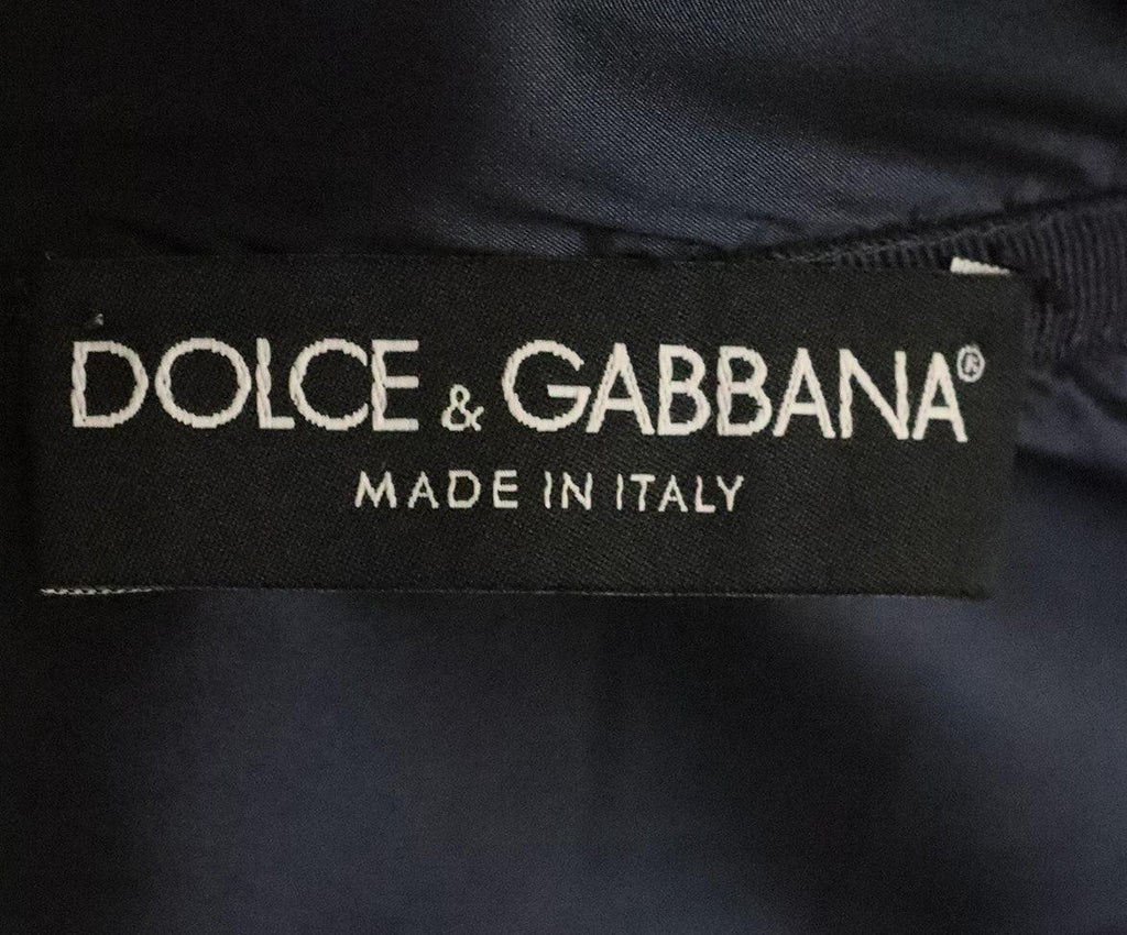 Dolce & Gabbana Navy & Purple Gathered Silk Dress sz 4 - Michael's Consignment NYC