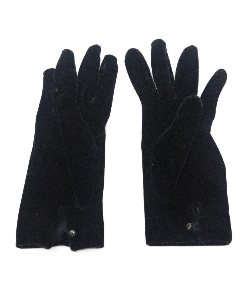 Giorgio Armani Black Velvet Gloves sz 6.5 - Michael's Consignment NYC