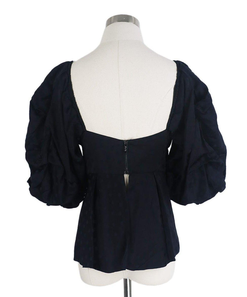 Johanna Ortiz Navy Silk Top sz 2 - Michael's Consignment NYC