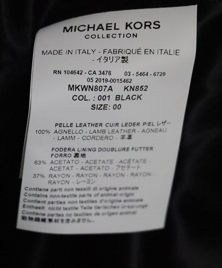 Michael Kors Black Leather Coat sz 0 - Michael's Consignment NYC