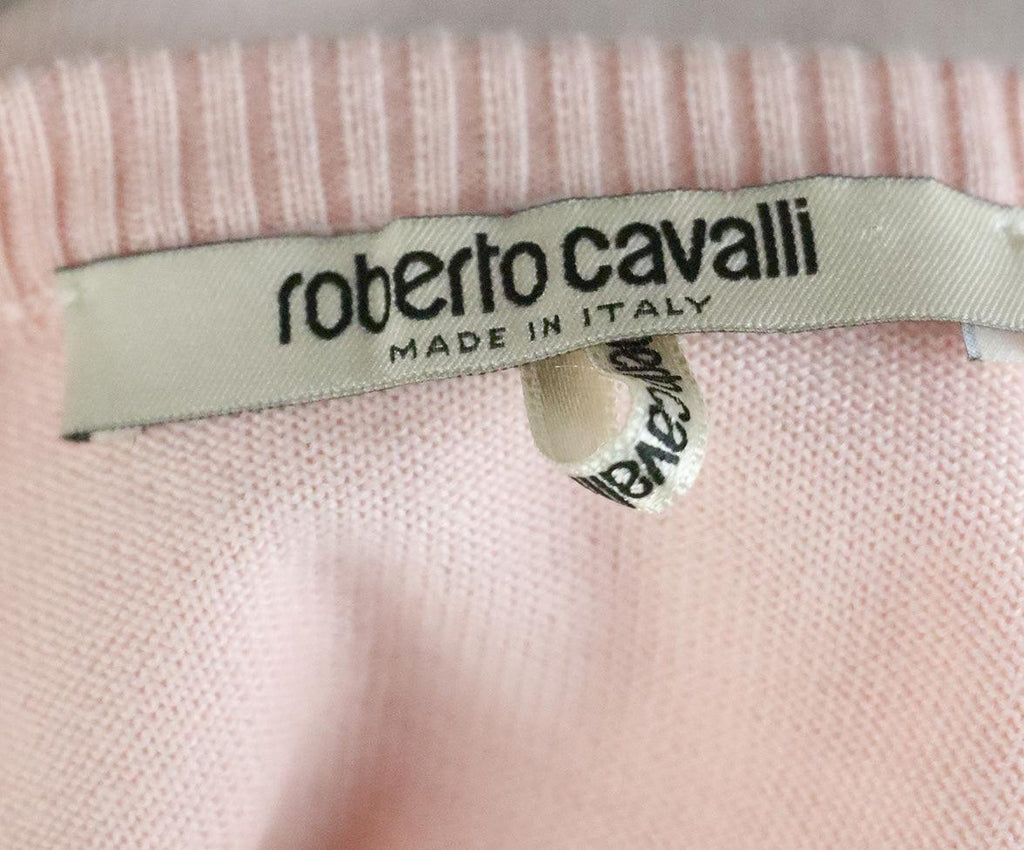 Roberto Cavalli Pink Cream Silk Wool Sweater sz 10 - Michael's Consignment NYC