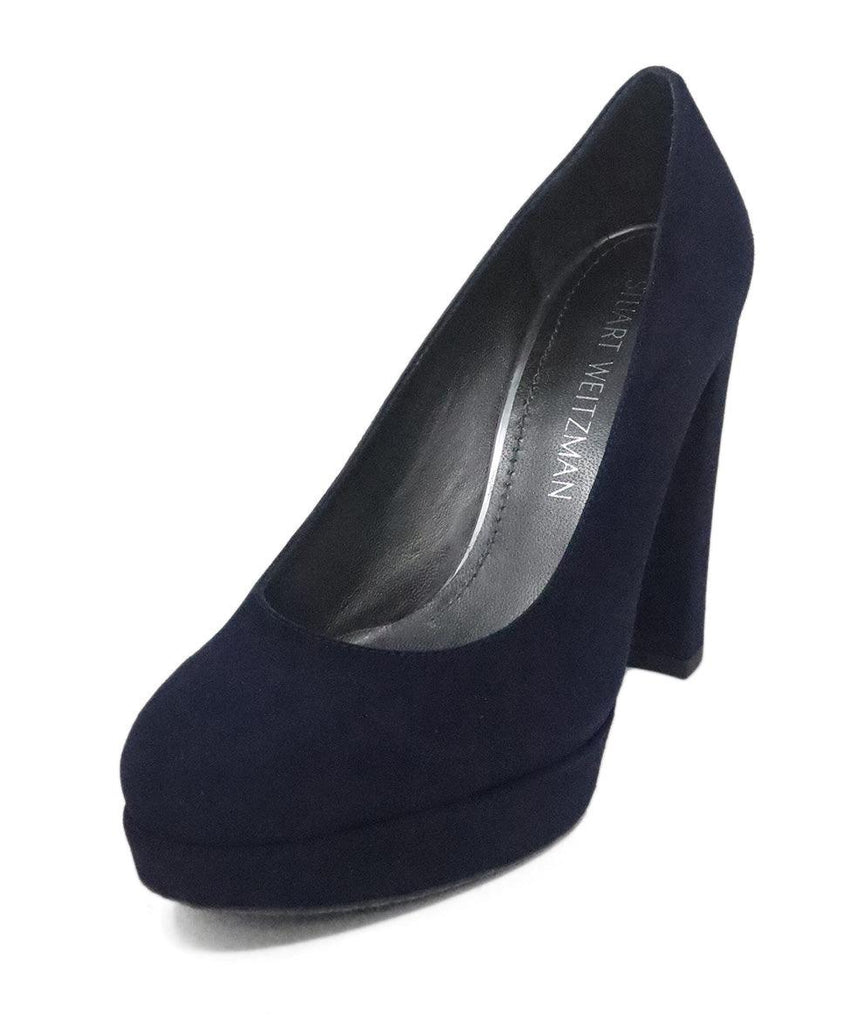 Stuart Weitzman Navy Suede Heels sz 6.5 - Michael's Consignment NYC