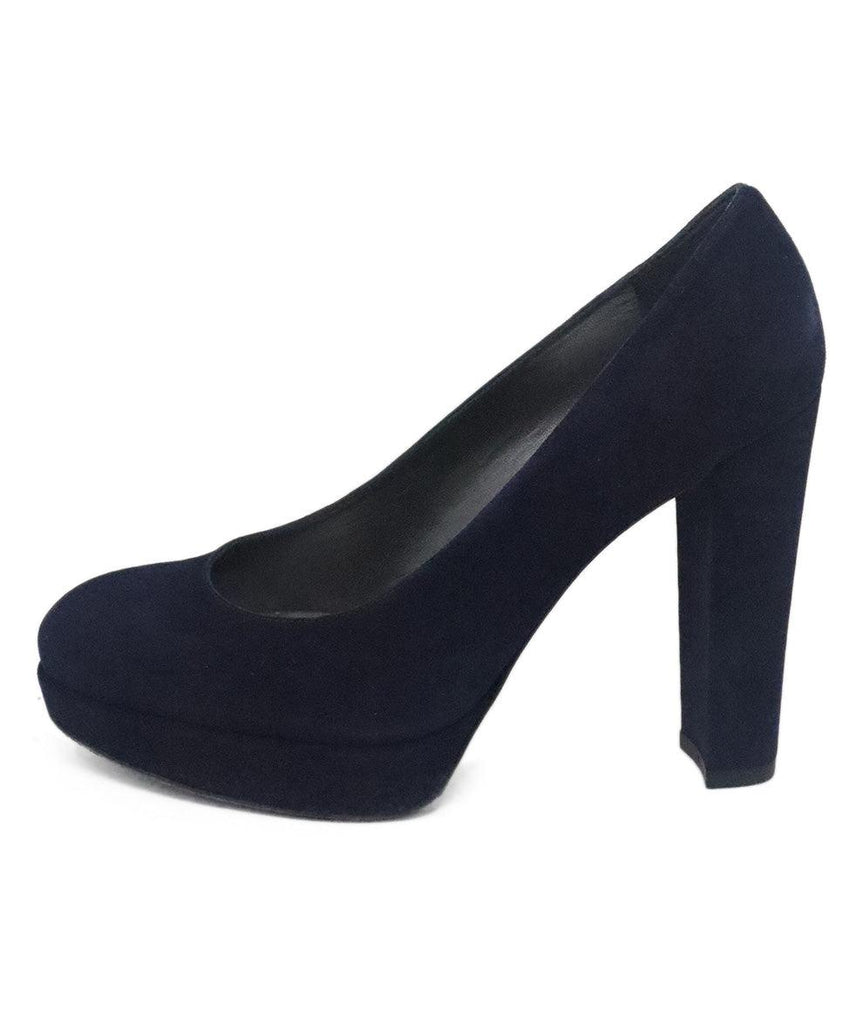 Stuart Weitzman Navy Suede Heels sz 6.5 - Michael's Consignment NYC