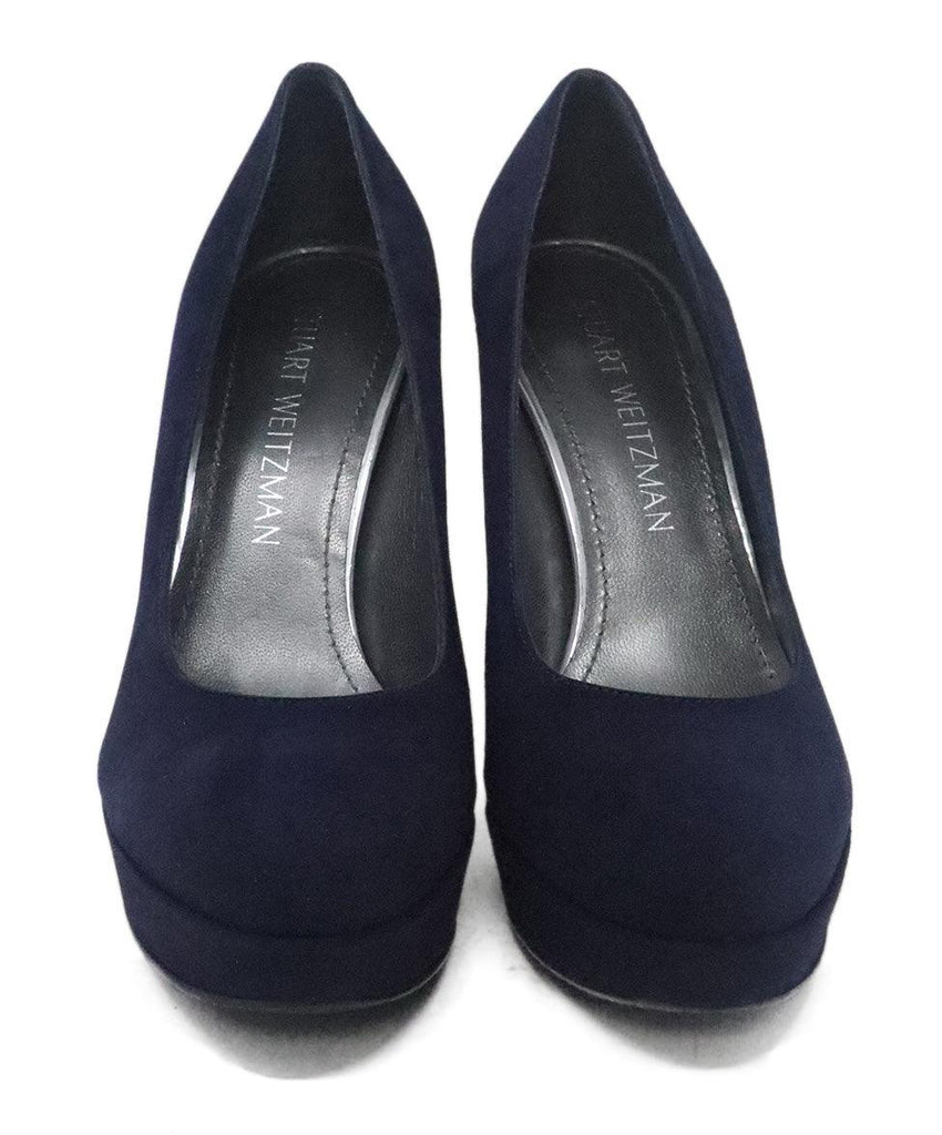 Stuart Weitzman Navy Suede Heels sz 6.5 - Michael's Consignment NYC